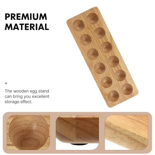 Huevera de madera doble para un desayuno organizado y práctico en la encimera 7