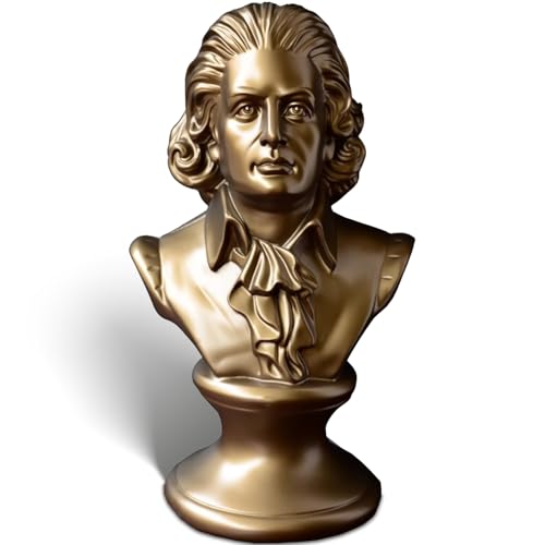 ZKSYLSM Compositore classico Mozart Bronze Busto Statua, 30,5 cm Scultura decorativa in resina