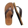 KuaiLu Men’s Yoga Mat Leather Flip Flops with Arch Support Comfortable Cushion Walking Thong Sandals Slip On Indoor Outdoor