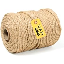 Jute Twine String - 328ft 6mm Eco-Friendly Heavy-Duty Cord for Crafts,Industrial Packaging & Garden | Natural Fiber Rope for DIY Decor,Bundling & Cat Scratchers