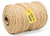 Jute Twine String - 328ft 6mm Eco-Friendly Heavy-Duty Cord for Crafts,Industrial Packaging & Garden | Natural...
