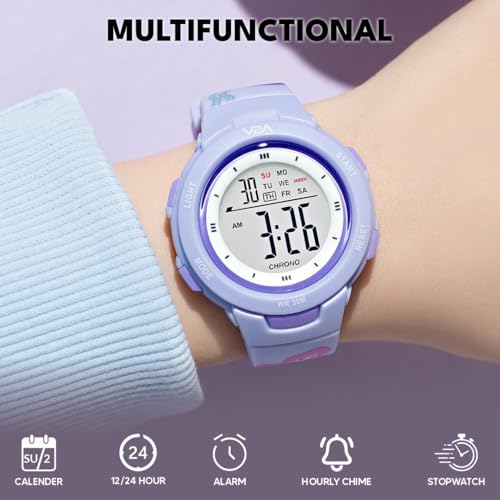 Image of V2A Kids Watch - Waterproof Multi-Functional Digital Sports Watch for Ages 5-13, 30M Water Resistance, Gift for 5-10 Year Olds