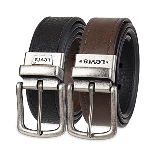 Image of Levi's Leather Men's Levis 40Mm Reversible Belt With Brushed Silver Buckle