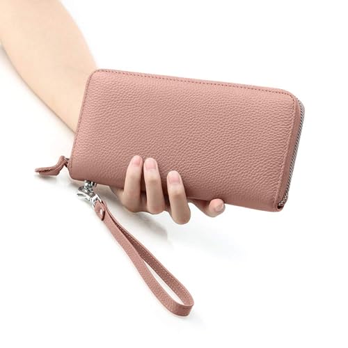 Image of Womens Wallet RFID Blocking Genuine Leather Zip Around Wallet Clutch Wristlet Travel Long Purse for Women
