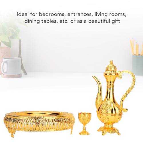 VBXCMLDPO Turkish Coffee Pot Set, Vissian Drinking Cup Kit, Exquisite Car European Serving Set with 6 Cups, Zinc Teapot and Wine Pot for Home. - Image 5