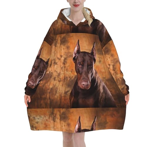 Sweat à capuche couverture doberman pour vos soirées cocooning
