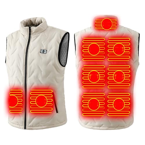 Gilet chauffant 9 zones veste d'hiver réglable contre le vent