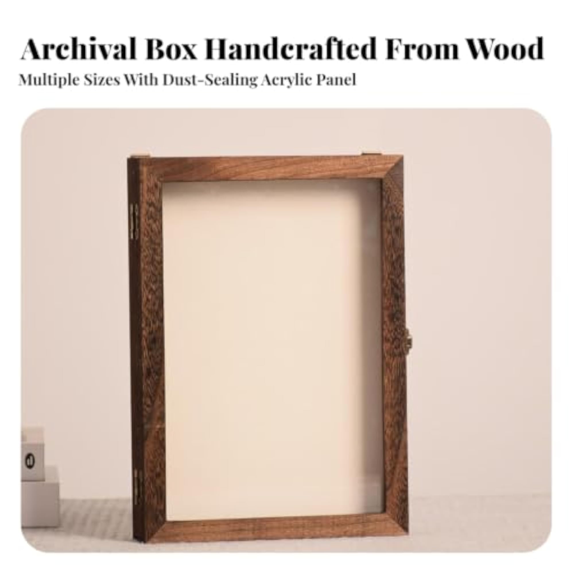 Transparent Wooden Display Case with Hinged Door