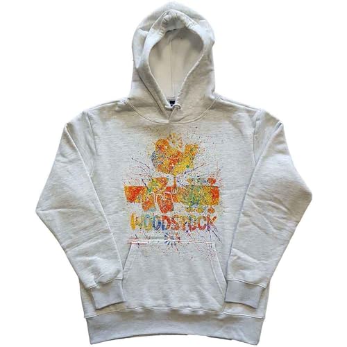 Rock Off officially licensed products Woodstock Splatter Official Unisex Hoodie Hooded Top (Medium)