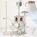 Cat Tree Tower Condo Furniture Kitten House Multi-Level Middle Size Hammock (Beige)