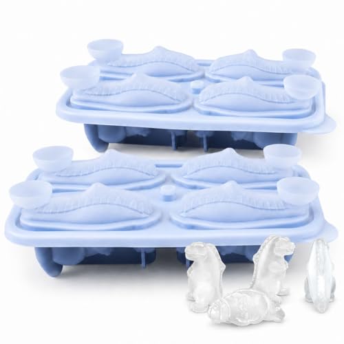 Molde de hielo dinosaurio 3D de silicona grande 2 piezas miniatura 1