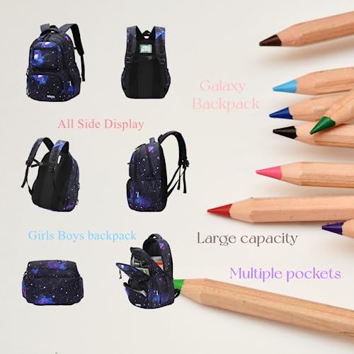 VIDOSCLA Mochila escolar Galaxy com rodinhas para estudantes primários, Conjunto de mochila com rodi