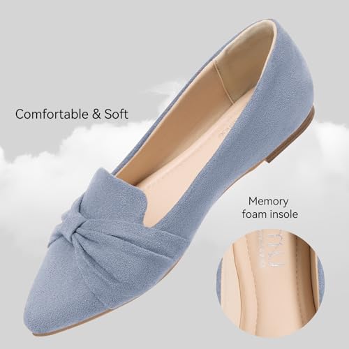 MUSSHOE Flat Shoes Women Comfortable Pointed Toe Slip on Women's Flats,Gray Suede 11 by MUSSHOE - Used condition - Image 4