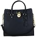 Michael Kors Hamilton Women's Large Leather Satchel Handbag Purse Blue