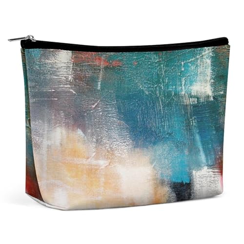 Bolsa feminina de couro PU, estojo de maquiagem, bolsa com zíper, bolsa organizadora de artigos de higiene pessoal, 17,3 x 15 x 5,8 cm, Multi 6, 6.8x5.9x2.3 in