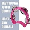 CashBeat 2-Pack Pink Handheld Tambourines with 4 Jingle Bells Each, Mini Plastic Half-Moon Percussion Instruments for Adults, School Music Class, Band and Party #1