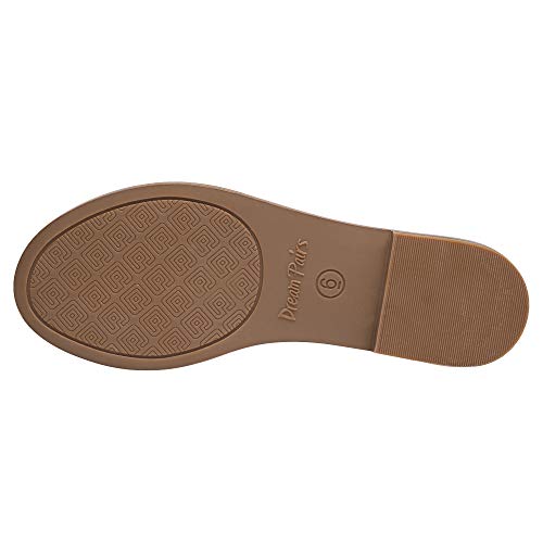 Dream Pairs Women' S Dss211 Cute Slip On Studded Flat Open Toe Summer Leather Slides Sandals Pink Pu Size 9 #TOP5