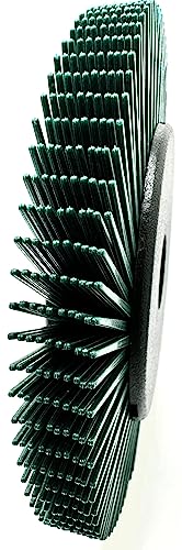 Image of Radial Bristle Brush, 6 in x 1 /2 in x 1 in 50 Grit (Green) with Adapter (Pack of 1)