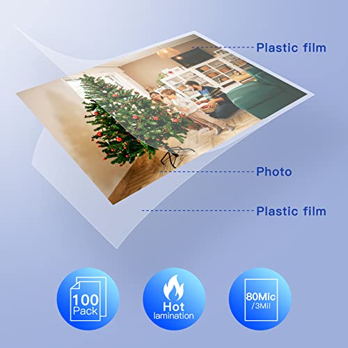 Thermo Laminierfolien Premium für Laminiergerät A3 A4 A5 A6 Heißlaminierfolien Transparent 50 Stück 80 mic für den Einsatz zu Hause oder im Büro