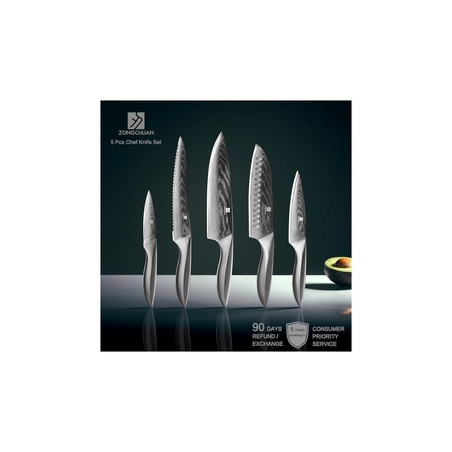 5-PCS-Damascus-Chef-Knife-Set-Ultra-Smooth-Cutting-Experience-and-Professional-Grade-Sharp-Kitchen-Knife-SetHandle-Ergonomic-Design9CR18MOV-High-Carbon-Stainless-SteelDishwasher-Safe zongchuan 5 PCS Damascus Chef Knife Set, Ultra-Smooth Cutting Experience and Professional Grade Sharp, Kitchen Knife Set,Handle Ergonomic Design,9CR18MOV High Carbon Stainless Steel,Dishwasher Safe