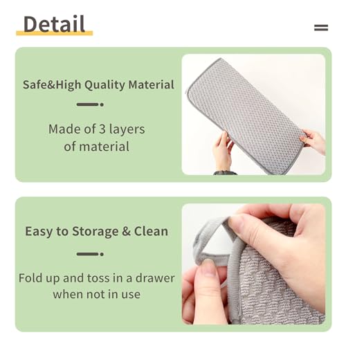 Xanllaxa 3Pcs Xxl Dish Drying Mat,Absorbent Microfiber Dishes Drainer Mats,Large Size Drainer Pads For Kitchen Counter,Coffee,Light Gray,24 X 17Inch thumb #2