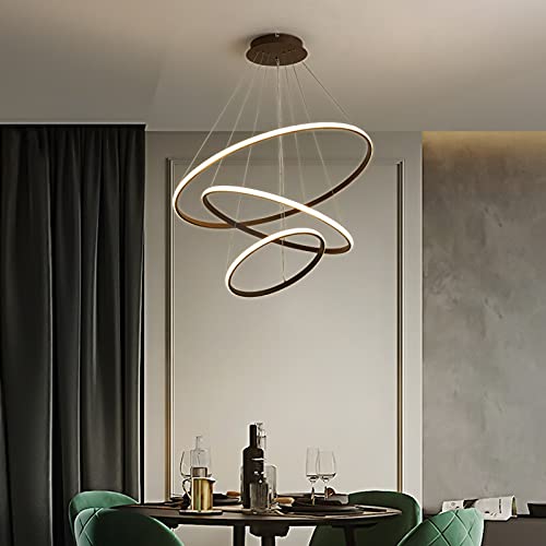 Suspension LED dimmable à télécommande avec 3 cercles noirs pour cuisine