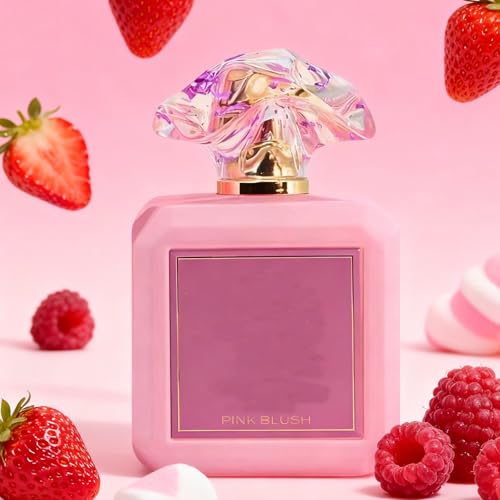 Pink Blush Parfum Damen Eau de Parfum | Süße Erdbeere & Marshmallow Duft, warmer weicher Ton, langanhaltende intensive Parfüm | 100 ml.