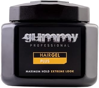 Gummy Professional Plus Hair Gel for Men and Women – Strong Hold Styling Gel for Slick Back Looks, Curls, Braids, Twists, and Edge Control – Clear Gel for Shine, Neat Styles, and Conditioning – 700 ml