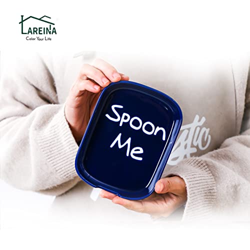 Lareina Ceramic Spoon Rest For Stove Top - Spoon Holder For Kitchen Counter Top, Heat-Resistant Cooking Utensil Rest, Cute Spoon Rest, Modern Farmhouse Kitchen Decor, Blue #TOP3