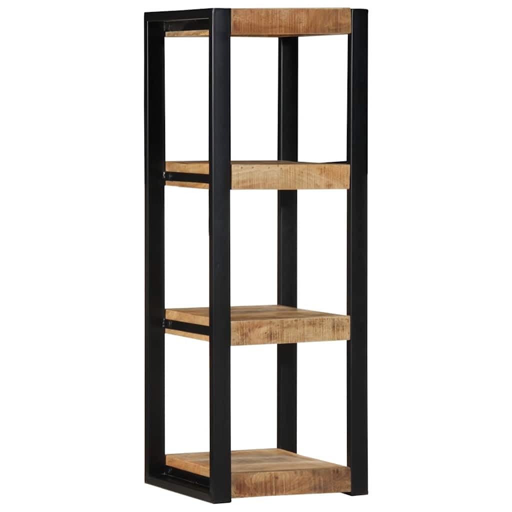 Estantería de pared de 35 x 35 x 100 cm, madera maciza de mango con acabado natural, diseño moderno, resistente y ahorra espacio, para salón, oficina, dormitorio