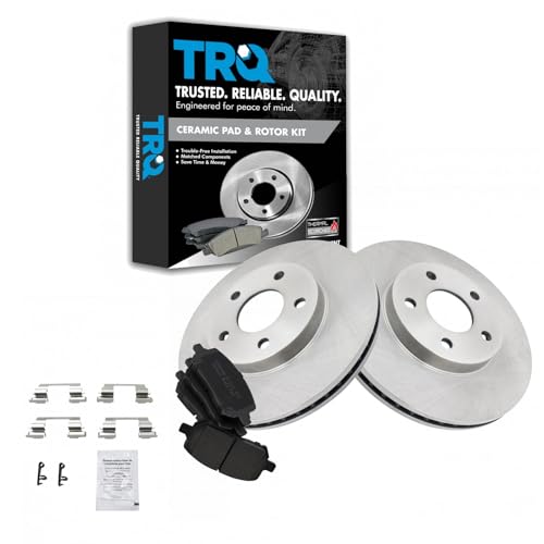 TRQ Front Brake Pad & Rotor Kit Brake Pads Brake Rotor Ceramic Compatible with 2007-2010 Chevrolet Cobalt 2007-2009 Pontiac G5