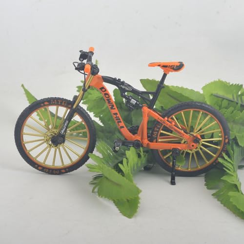 Ailejia Alloy Mountain Finger MTB Bike Downhill DH Downhill Bicycle Ornament Toy Mini DS Bicycle Racing Vehicles Toy Models Decoration Crafts for Home (S-Orange)