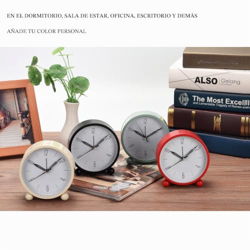 Reloj despertador elegante para dormitorio de diseño minimalista para mesa 7