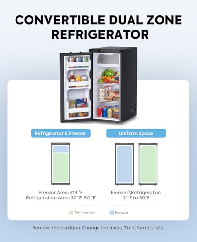 Image of ICECO BF86 12V RV Refrigerator, 91 Quart(3cu.ft) Car Refrigerator, RV Fridge Freezer with APP Control, 12 /24V DC Compressor Refrigerator, Electric Cooler for Truck, Camping, Travel