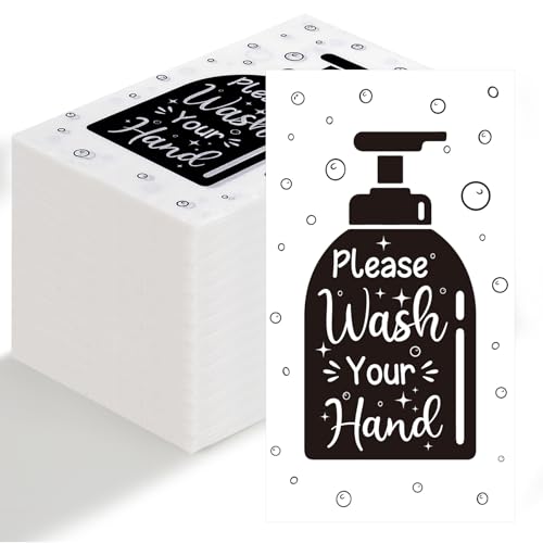Disposable Hand Towels for Bathroom, 100 PCS Wash Your Hand Paper Napkins, Bathroom Etiquette Napkins Guest Disposable, Paper Towels Napkin for Powder Room Wedding Anniversary Baby Shower, Black