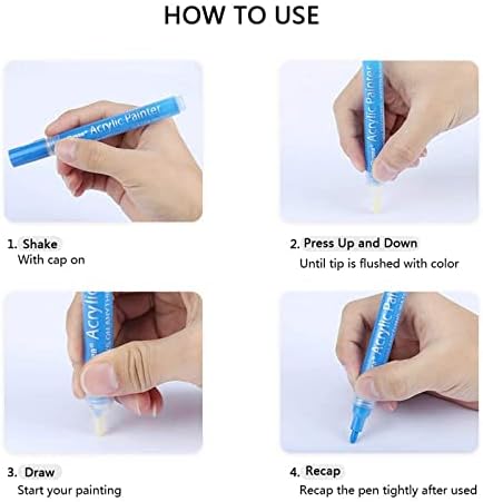 Acrylic Paint Marker Pens Set of 12 Colors for Rock Painting, Stone, Glass, Wood, Paper Decoration, DIY Crafts, Birthday Card Art Craft Paint Marker for Kids, for Halloween Painting (12 Colors)