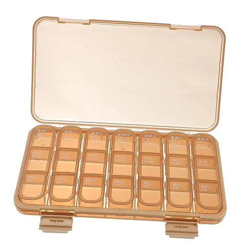 Healvian Pastillero Portátil De Viaje Con Etiquetas Para Soporte Para Accesorios Práctico Y Semanal De Plástico De Grado Alimenticio Color 1 Color Aleatorio
