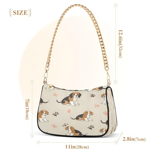 Shoulder Bags for Women Beagle Dog Hobo Tote Handbag Small Clutch Purse with Zipper Closure473