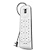 Belkin Extension Lead with USB Slots x 2 (2.4 A Shared), 8 Way/8 Plug Extension, 2m Surge Protected Power Strip - White Belkin Extension Lead with USB Slots x 2 (2.4 A Shared), 8 Way/8 Plug Extension, 2m Surge Protected Power Strip - White