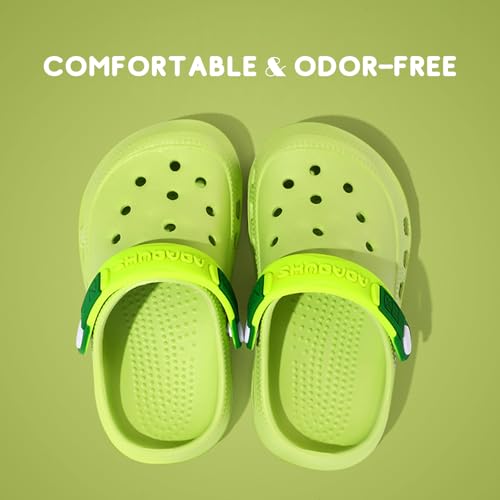 toddler clogs boys girls kids dinosaur garden shoes slip on sandals slides water summer shoes for outdoor beach poolpuregreen8-9 toddler