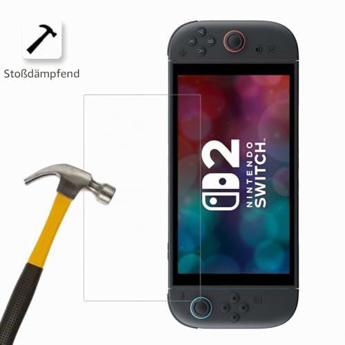 PHONILLICO Hartglas Kompatibel mit Nintendo Switch 2 (2025) [2 Stück] Schutzfolie Panzer Glas Displayschutz