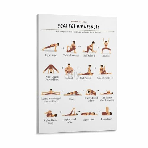 Hip Opener Yoga Poses Canvas Wall Art 16x24in