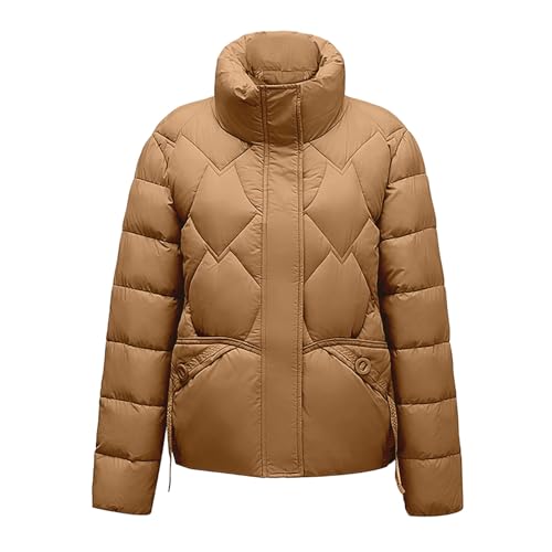 Abrigo de invierno largo y grueso con capucha para frío extremo, café, M