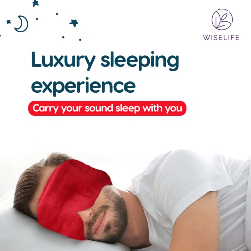 WiseLife Luxury Silk Velvet Sleep Eye Mask For Men & Women | Ultra Smooth & Adjustable Blind Fold Suitable For All Family Members | Sleeping, Travelling, Relaxation | Perfect For Gifting (Maroon) - Image 7