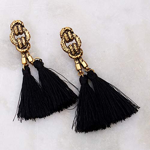 Image of Young & Forever Gift Boho Carnival Sea Island Long Tassel Earrings Handmade Beaded Bohemian Women Statement Beads Dangle Earrings Ethnic Jewelry Fringe Earrings