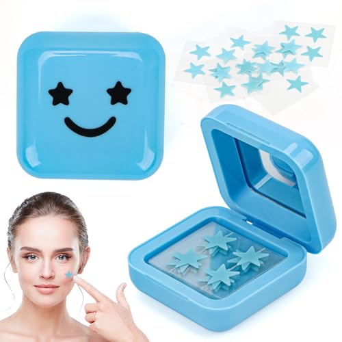 Bohrma 32 Stück Hydrokolloid Pickel Patch Stern, Pimple Patches Star in Boxed mit Spiegel, Hydrokolloid Pickelaufkleber Acne Patch Anti Pickel Patches, Pickel Pflaster für Absorbieren Flüssigkeit