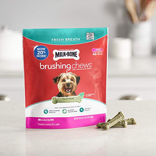 Milk-Bone Fresh Breath Brushing Chews, 48 Mini Daily Dental Dog Treats #TOP2