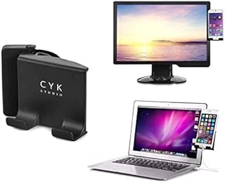 Cell Phone Holder, That Clip on Monitor for Laptop or Desktop Within 25mm Thickness, Cell Phone Stand Smart Phone Dock Mobile mounts Phone Clip for Universal Computer Display, Mobile Phone mounts