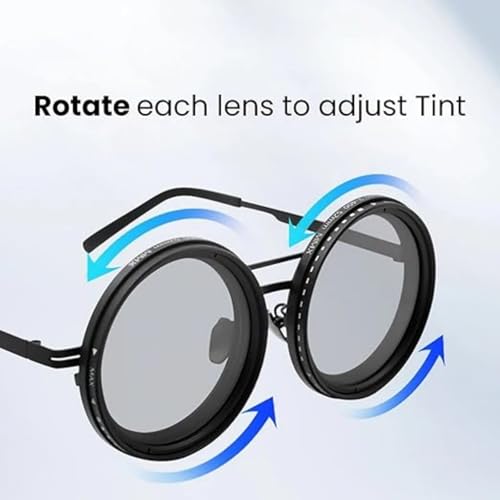 Adjustable Tint Sunglasses with ND Filter Lenses 1-9 Gears Rounded Polarized adjustable sunglasses, Men Shades Glasses2