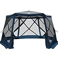 Timber Ridge 12 x 11ft Pop Up Gazebo, Portable Instant Screen House with Netting, Easy 60-Second Set-Up, Fits 6 People, Ideal for Camping, Backyard, Patio, Tailgating, Picnics